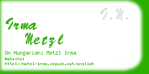 irma metzl business card